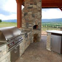 stylish outdoor kitchen on custom deck
